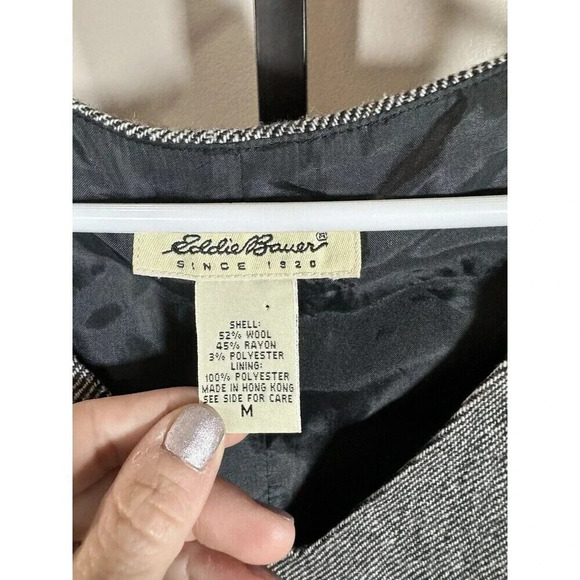 Woman’s VTG Eddie Bauer Maxi Dress Size M BLACK AND WHITE - Picture 2 of 7